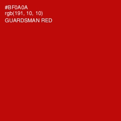 #BF0A0A - Guardsman Red Color Image